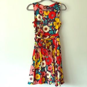 Floral Belted Skater, Cocktail Dress